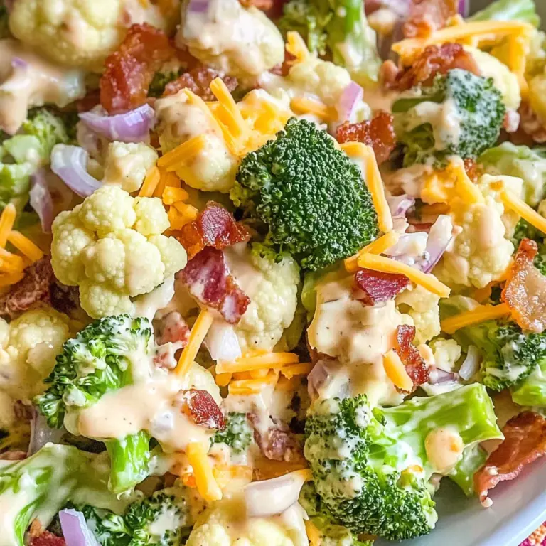 Broccoli Cauliflower Salad with Bacon Recipe
