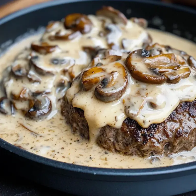 Keto Burger Steak with Mushroom Gravy Recipe