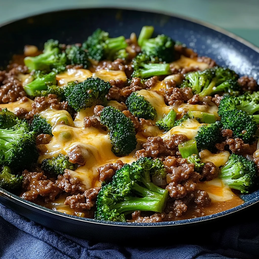 Keto Hamburger Broccoli Skillet