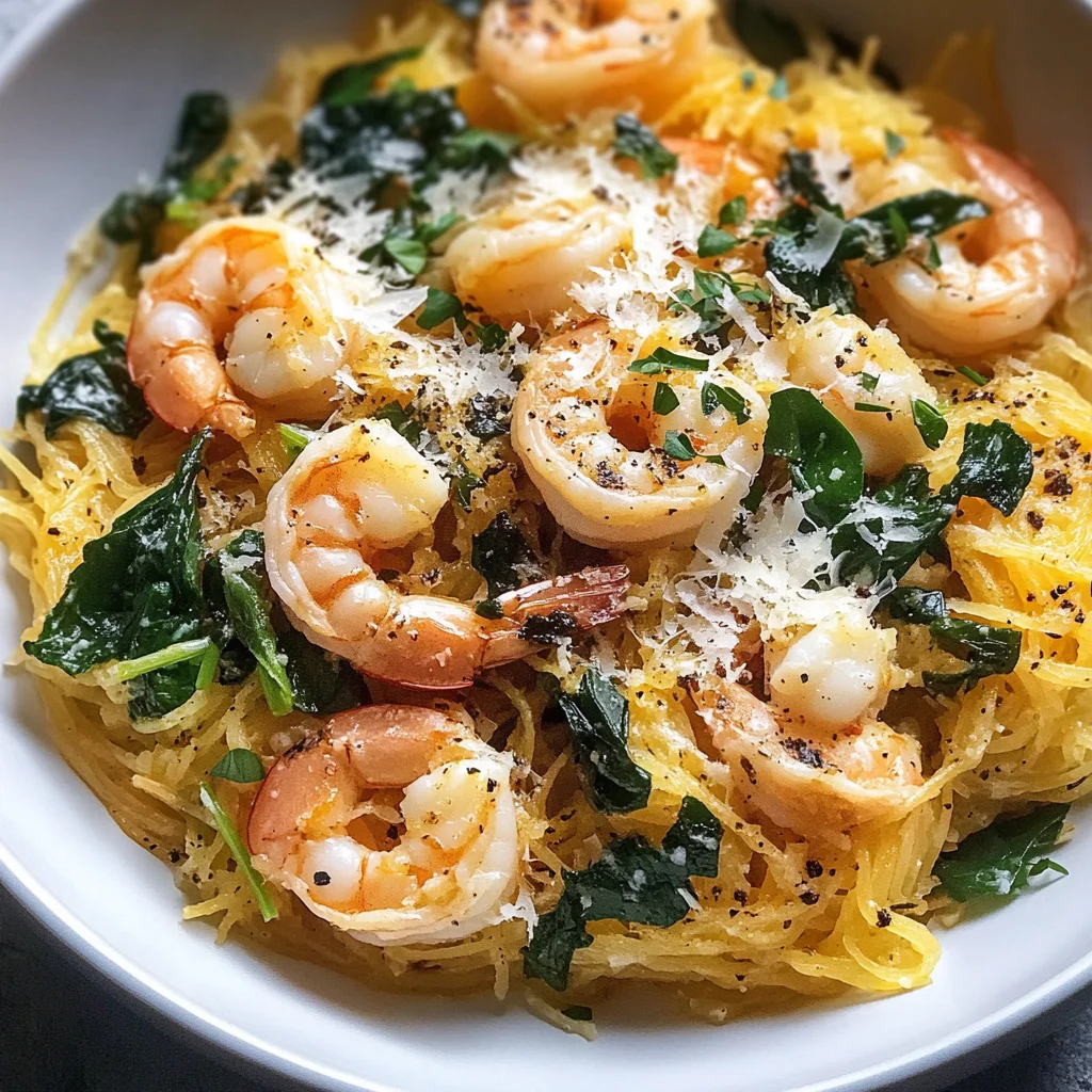 Spaghetti Squash Shrimp Scampi