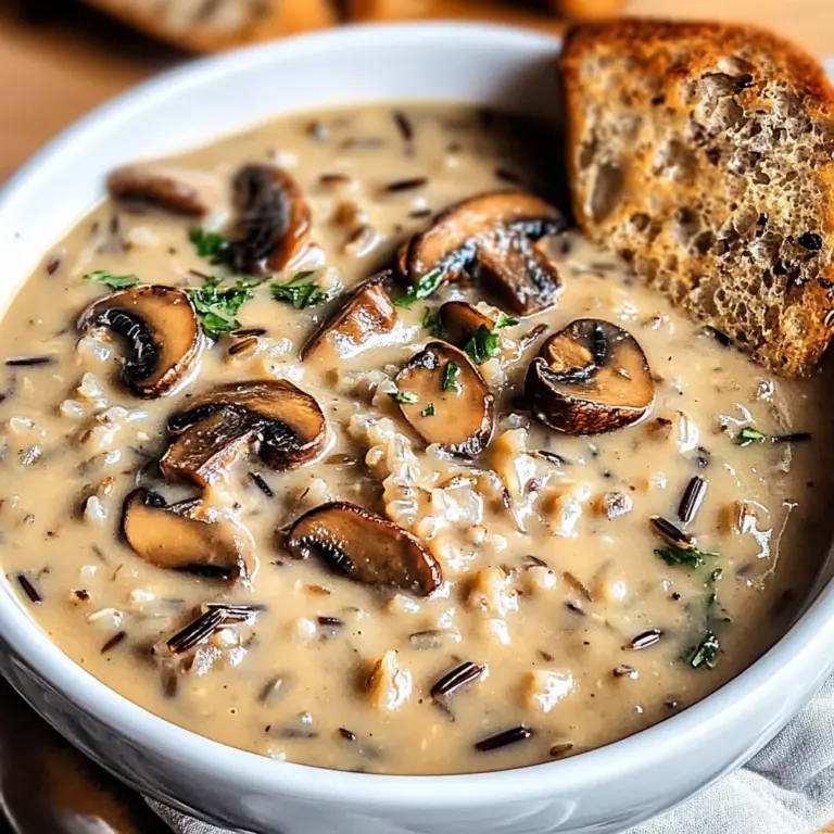 Vegan Mushroom Wild Rice Soup
