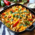 Chicken Fajitas Casserole (easy and cheesy!)