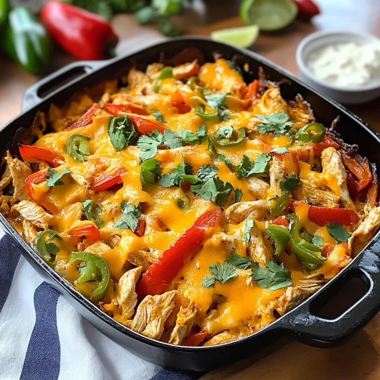 Chicken Fajitas Casserole (easy and cheesy!)