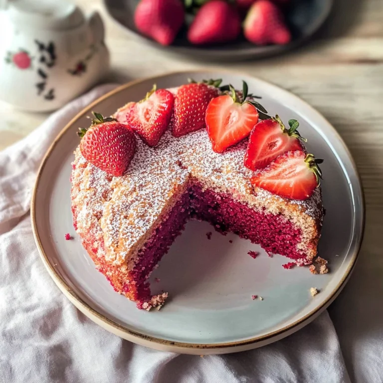 Vegan Strawberry Cake (Gluten free + 6 ingredients)