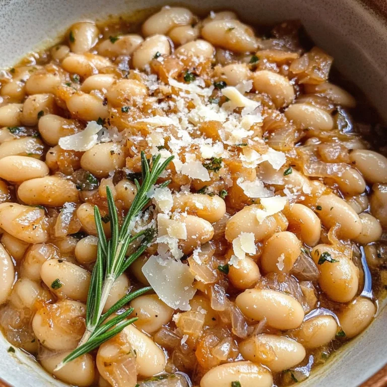 Caramelized Onion White Beans with Rosemary & Balsamic