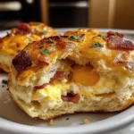 Cheddar Turkey Bacon Egg Biscuit Bombs