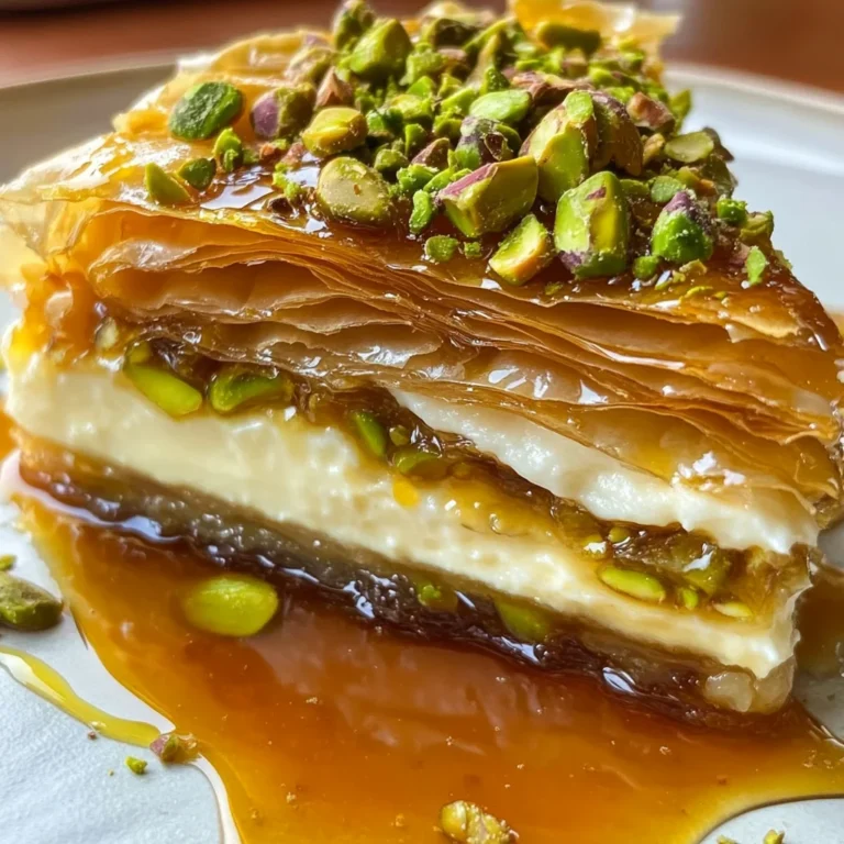 Honey Pistachio Baklava Cheesecake