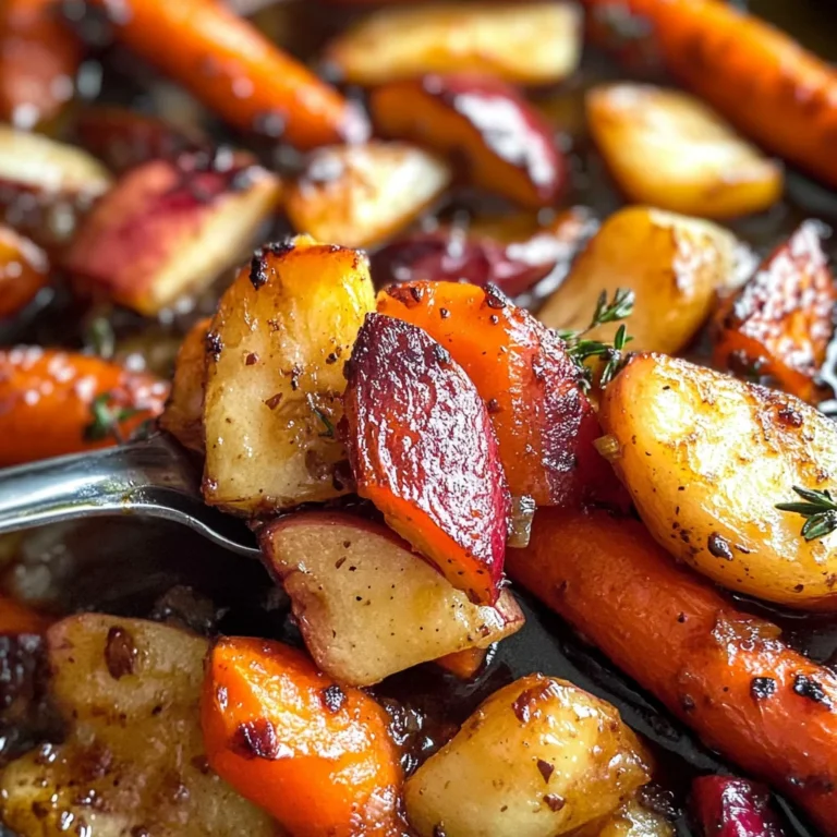 Maple Dijon Roasted Carrots and Apples