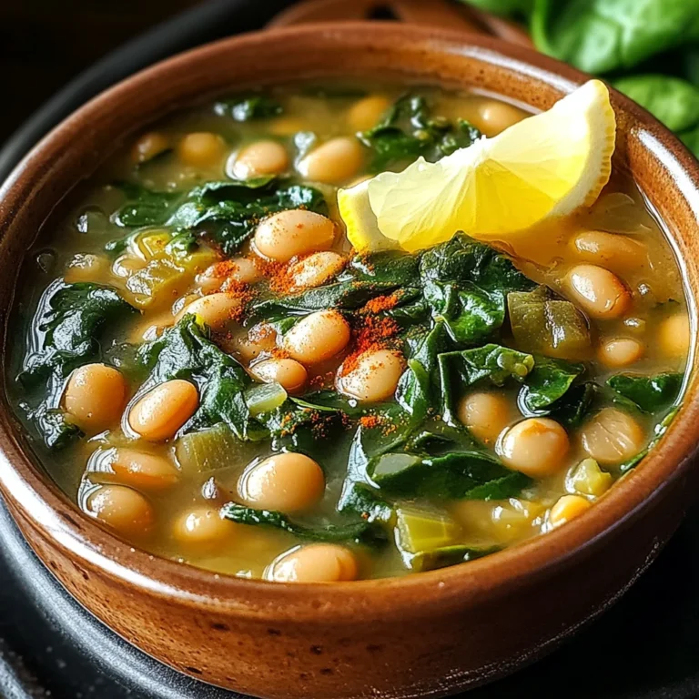Spinach, Lentil, and Butter Bean Soup